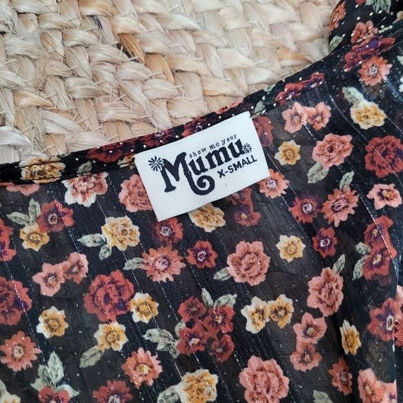 Show Me Your MUMU Valley Midnight Floral Tierred Dress XS - Picture 7 of 10